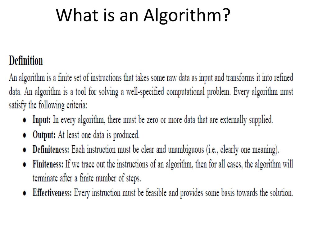What is an algorithm deals